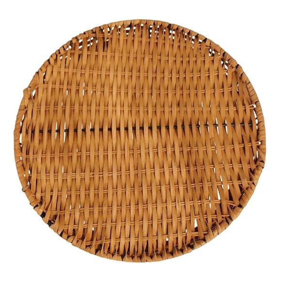 Basket Wicker Rattan Bamboo Woven Tray Basket With Handles - Picture 6 of 8